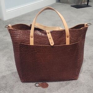 Go Forth Goods Cognac Bison Leather Lg. Avery